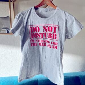Port & Co Do Not Disturb Studying Bar Exam graphic tee shirt size small S lawyer